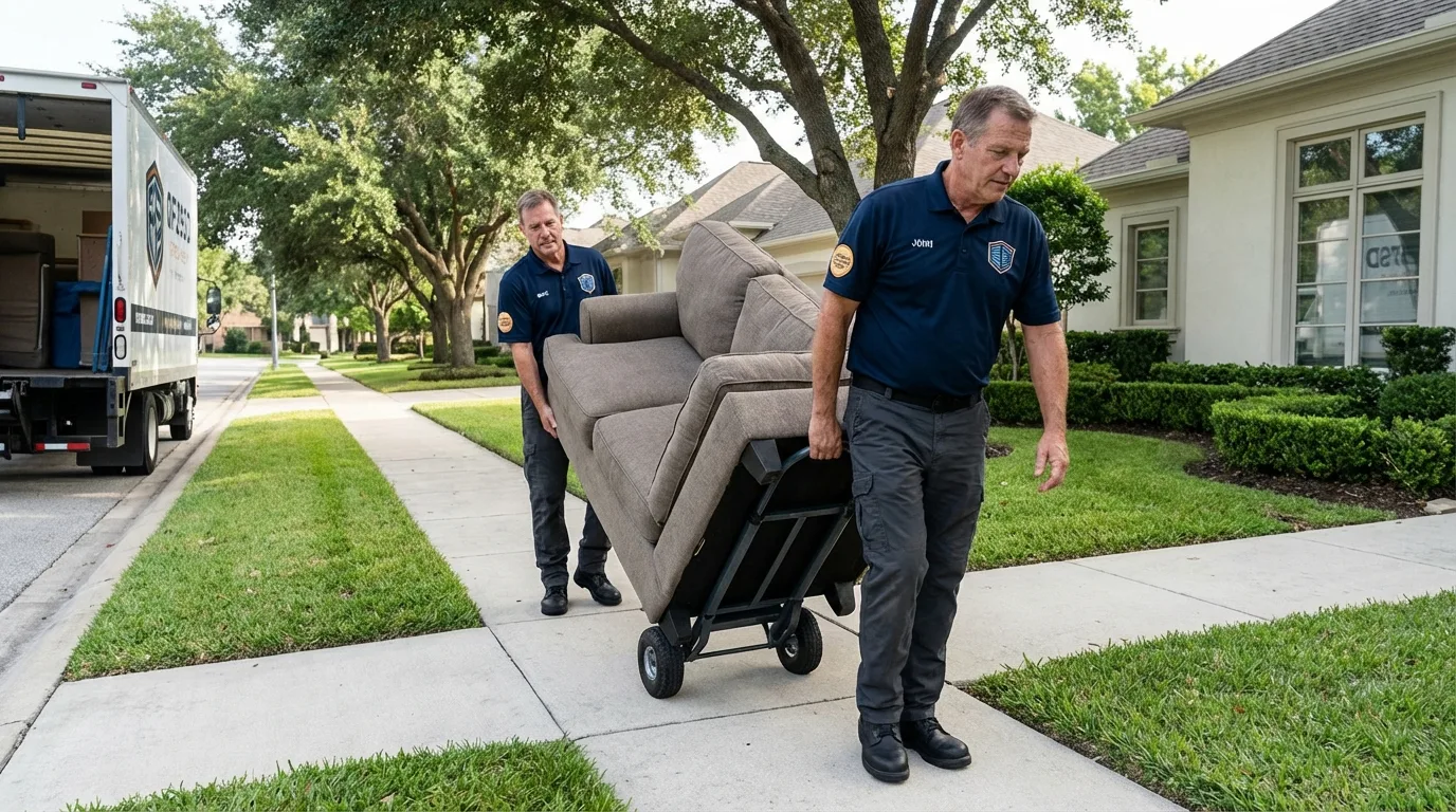 Local residential moving crew loading furniture in Kissee Mills, MO