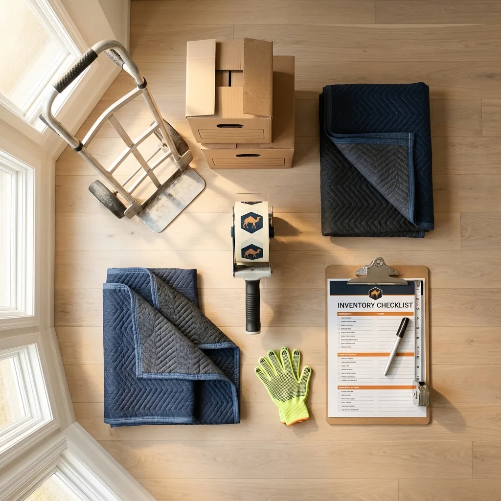 Professional moving supplies and packing materials layout for Kissee Mills residential relocations